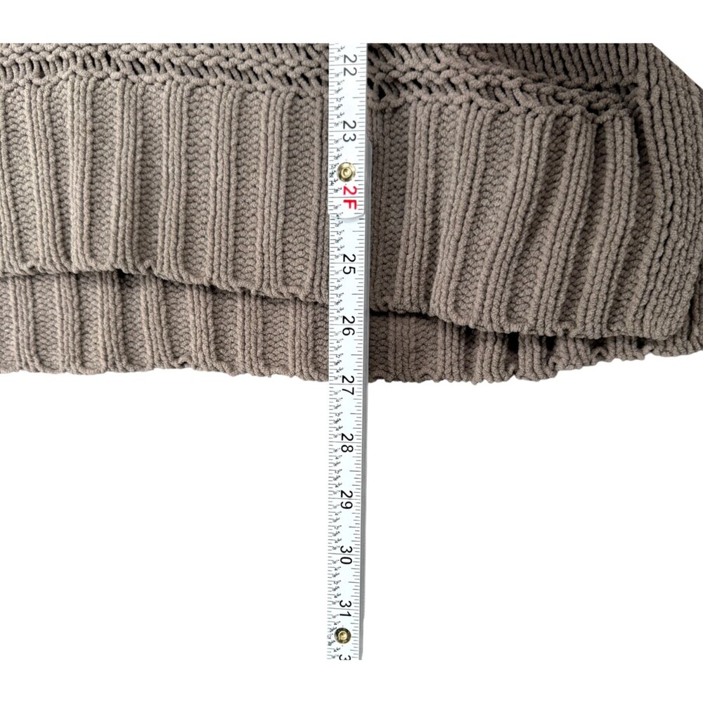 Aerie Oversized Turtleneck Sweater XS Taupe Chenille Knit Cozy Soft Slouchy Boho - Picture 10 of 12